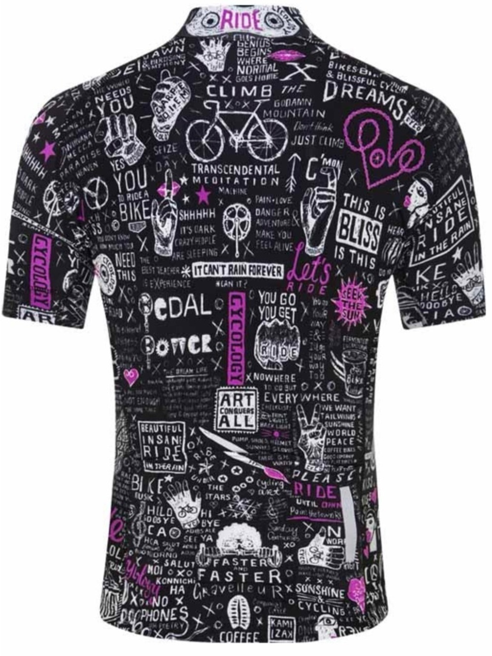 Men's Black Graffiti Graphic Cycling Jersey Men’s L